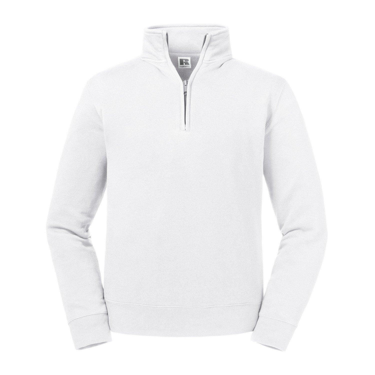 Russell - Authentic Sweatshirt mit kurzem Reißverschluss, für Herren, Weiss, Größe XS von Russell