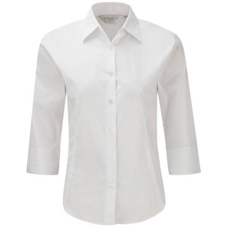 Collection Easy Care Bluse, 34armlänge Damen Weiss XS von Russell