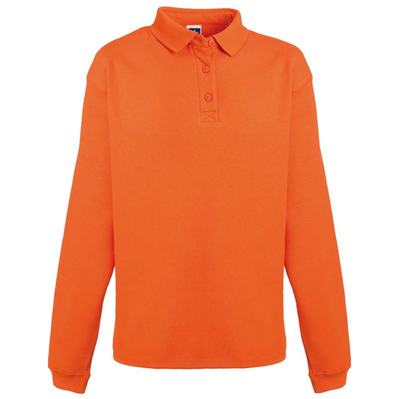 Europe Sweatshirt Mit Knopfleiste Und Kragen Herren Orange L von Russell