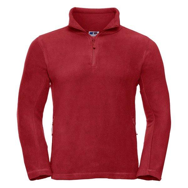 Outdoor Fleecepullover Mit Reißverschluss Am Kragen Herren Rot Bunt XXL von Russell