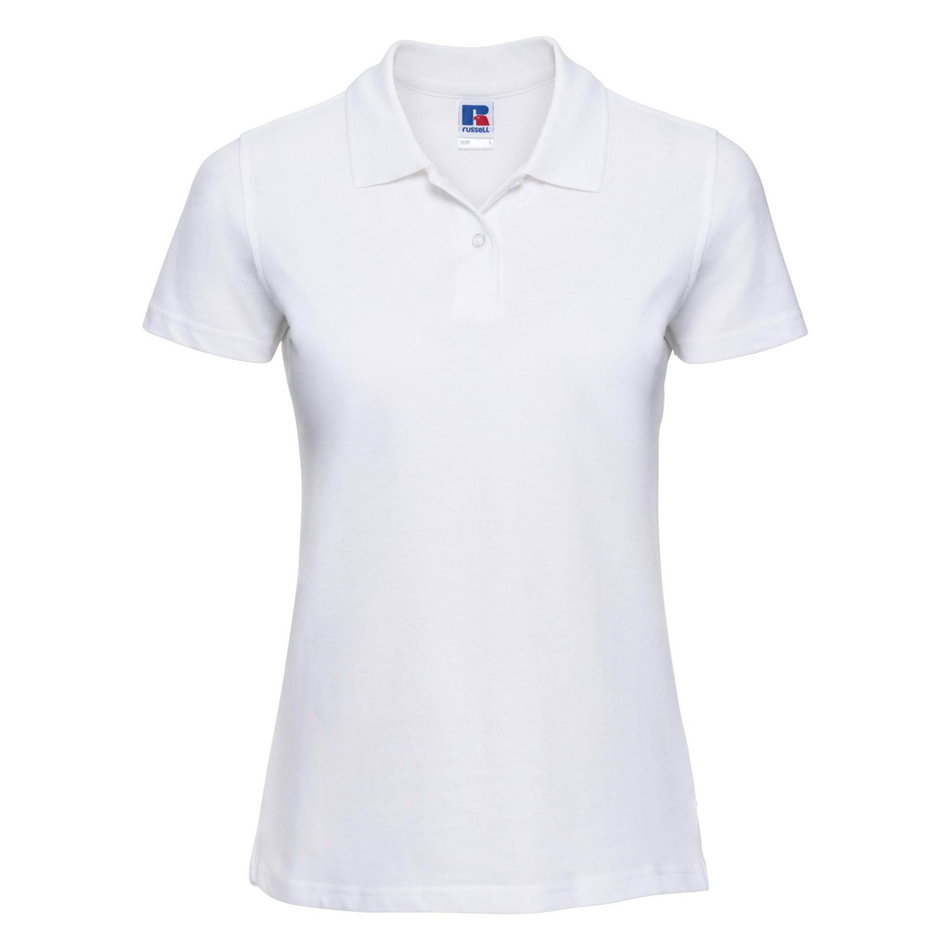 Polo Shirt Europe Klassik Kurzarm Damen Weiss XS von Russell