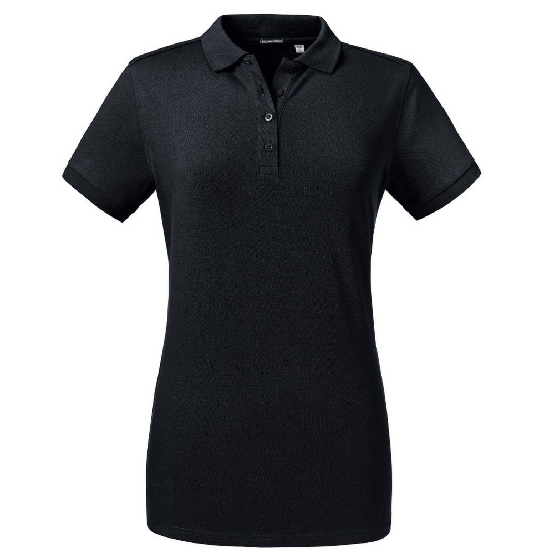 Poloshirt, Stretch Damen Schwarz S von Russell