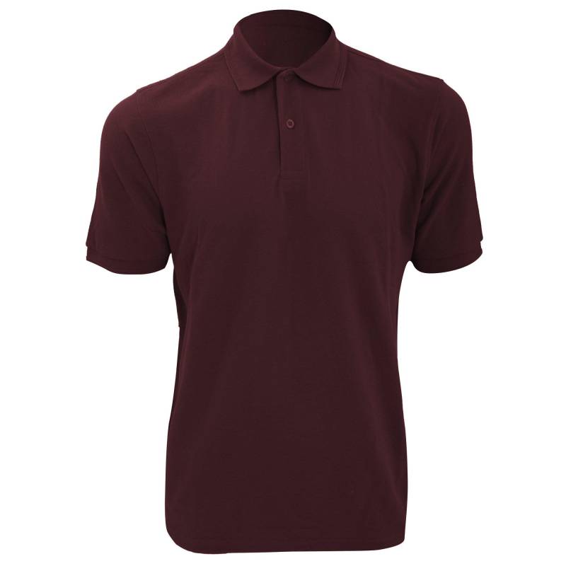 Ripp Poloshirt, Kurzarm Herren Weinrot S von Russell