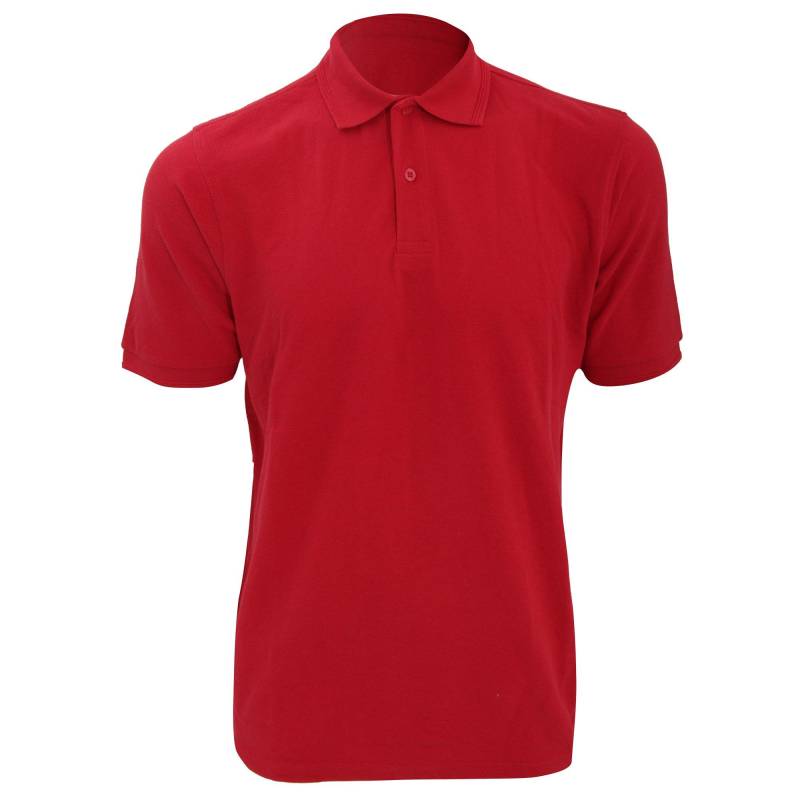 Ripple Collar & Cuff Kurzarm Polo Shirt Herren Rot Bunt 3XL von Russell