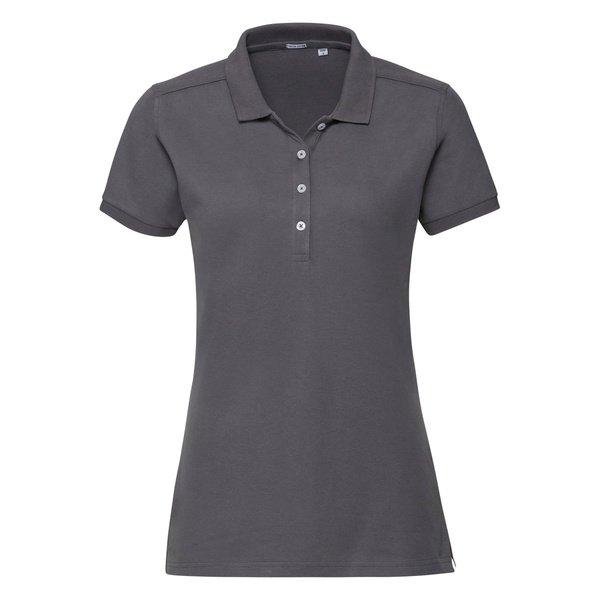 Stretch Poloshirt, Kurzarm Damen Grau XS von Russell