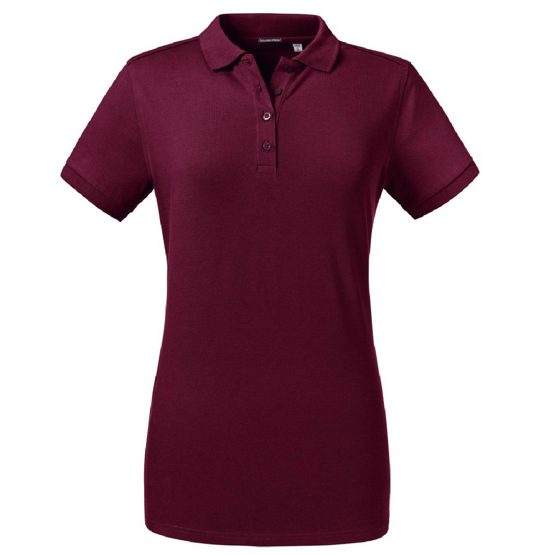 Russell - Poloshirt, Stretch, für Damen, Weinrot, Größe L von Russell