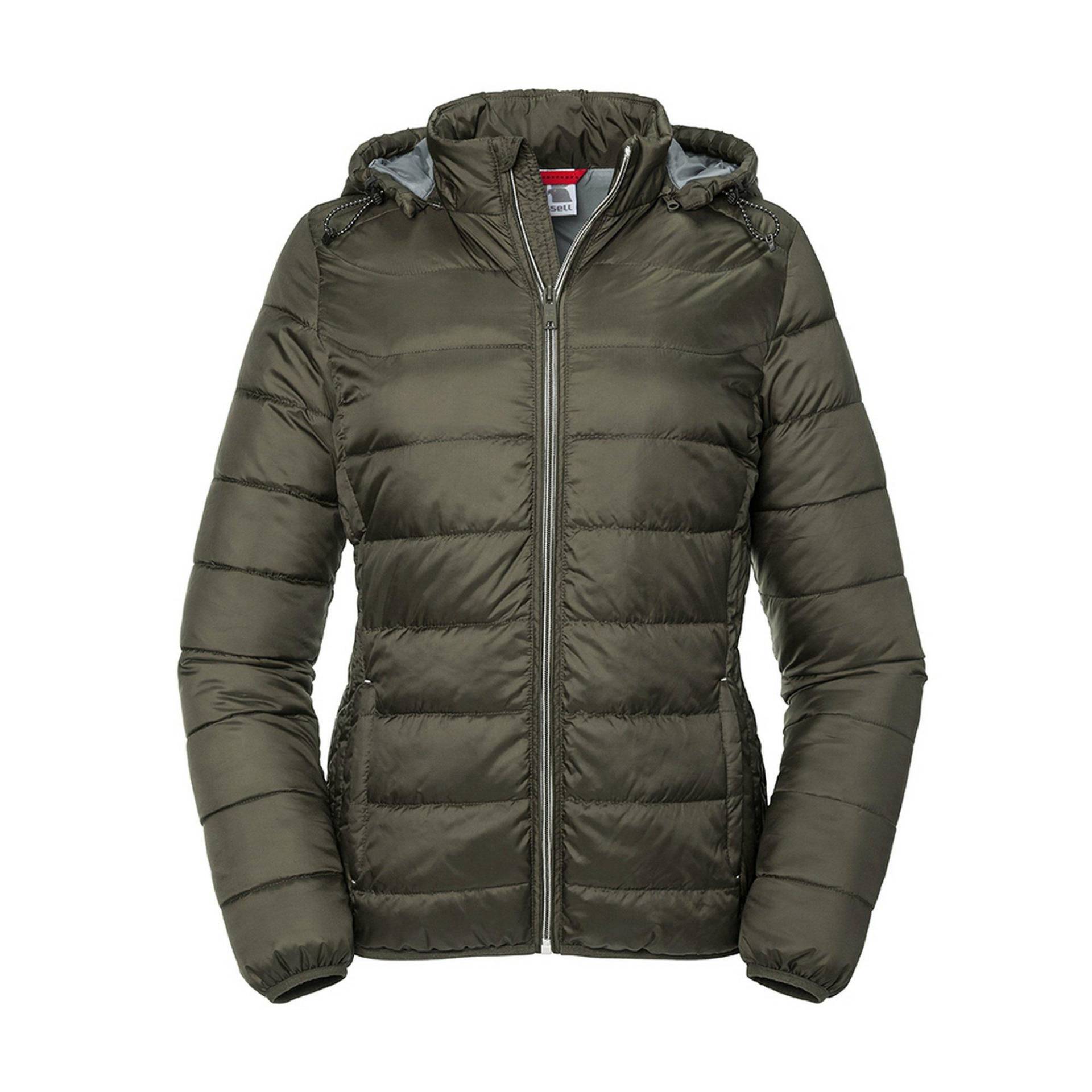 Hooded Nano Padded Jacket Damen Olivegrün XL von Russell