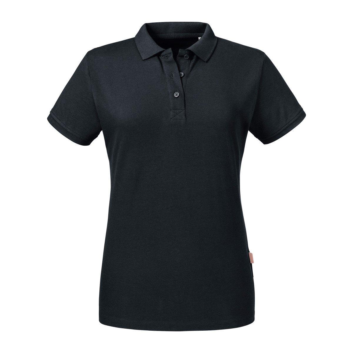 Russell - Poloshirt, aus biologischem Anbau, für Damen, Schwarz, Größe XL von Russell