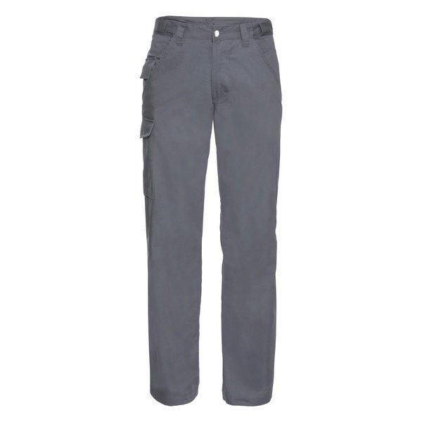 Workwear Polycotton Twill Hose Männer, Lange Beinlänge Unisex Grau W48 von Russell