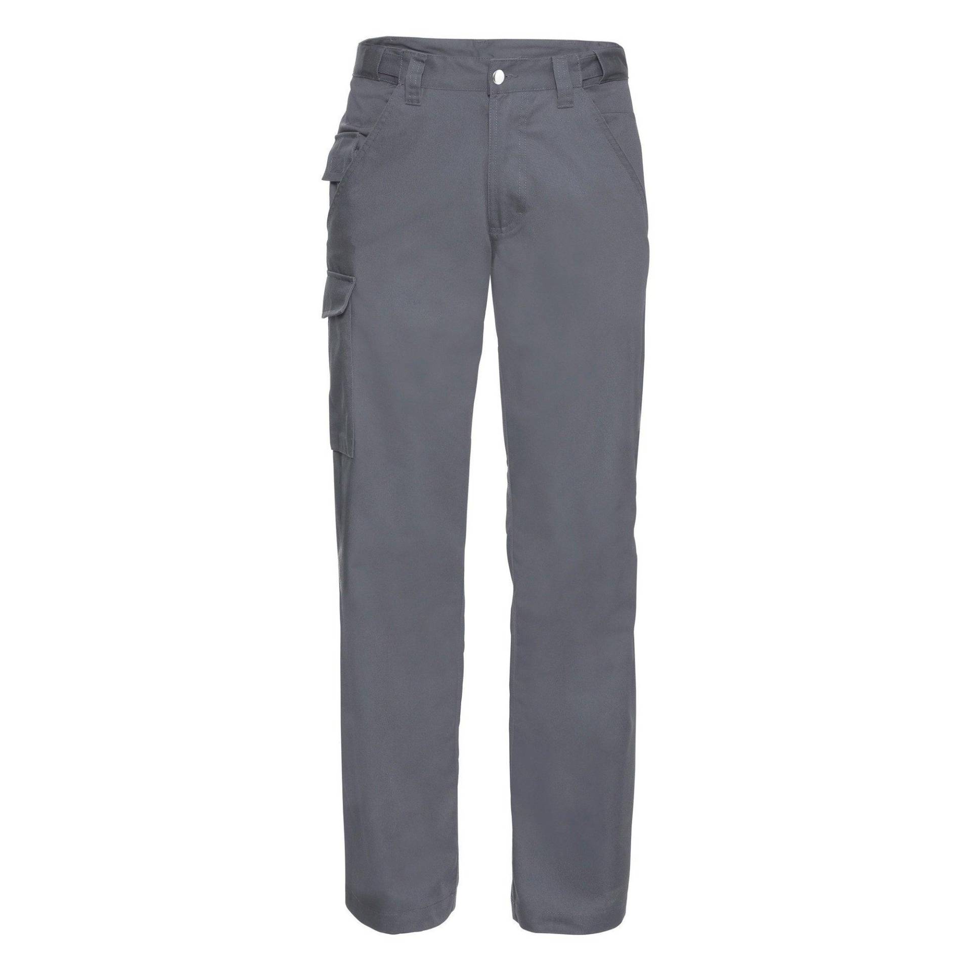 Workwear Polycotton Twill Hose Männer, Standard Beinlänge Unisex Grau W28 von Russell