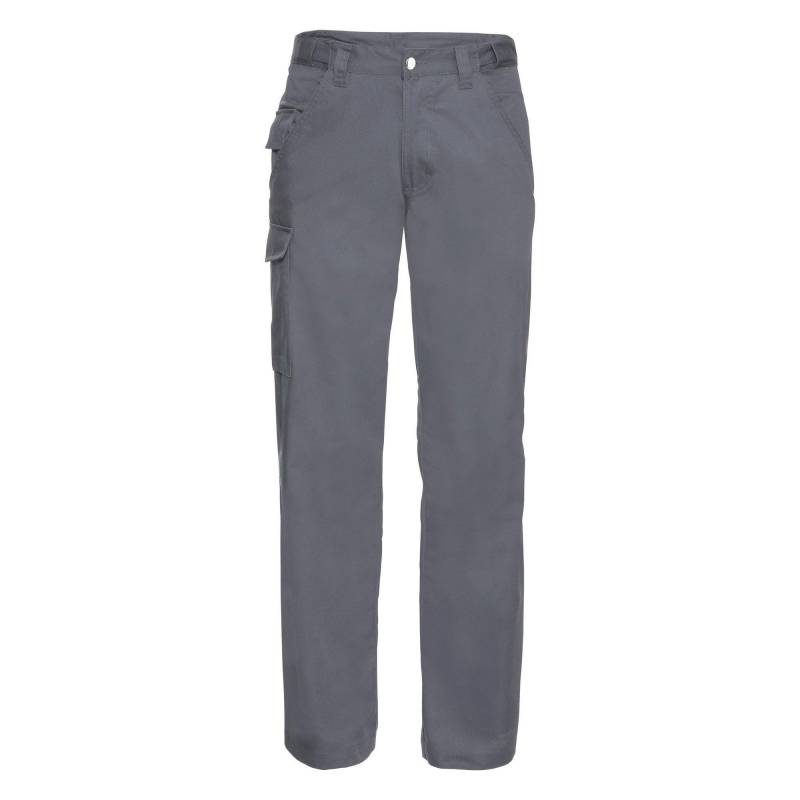 Workwear Polycotton Twill Hose Männer, Standard Beinlänge Unisex Grau W30 von Russell