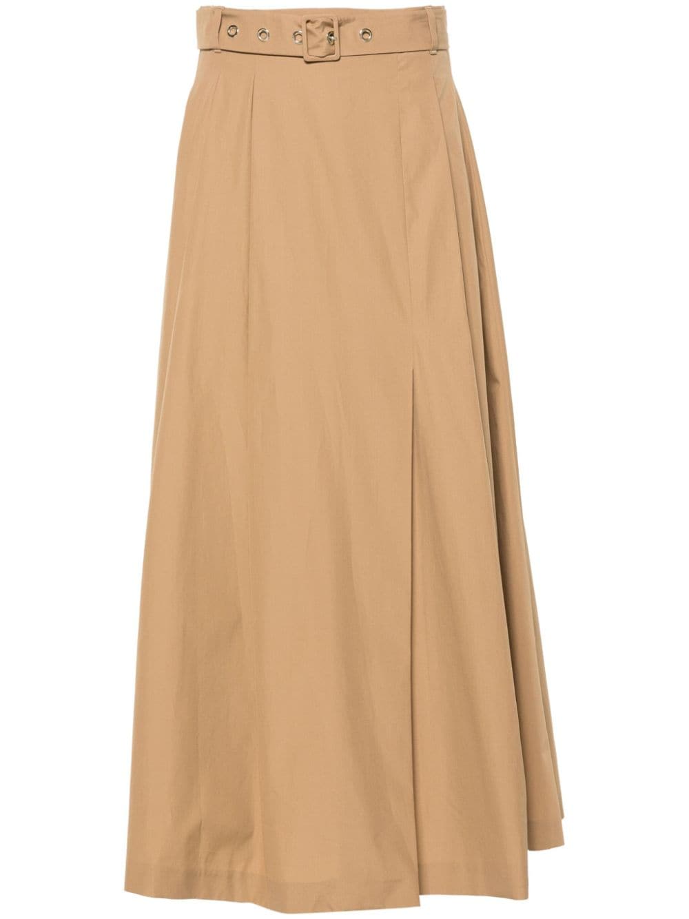 'S Max Mara Gilda pleat-detail poplin skirt - Brown von 'S Max Mara