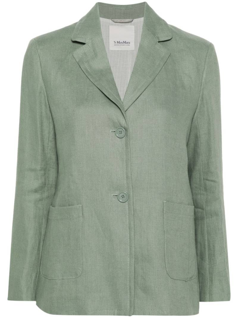 'S Max Mara Socrates single-breasted linen blazer - Green von 'S Max Mara