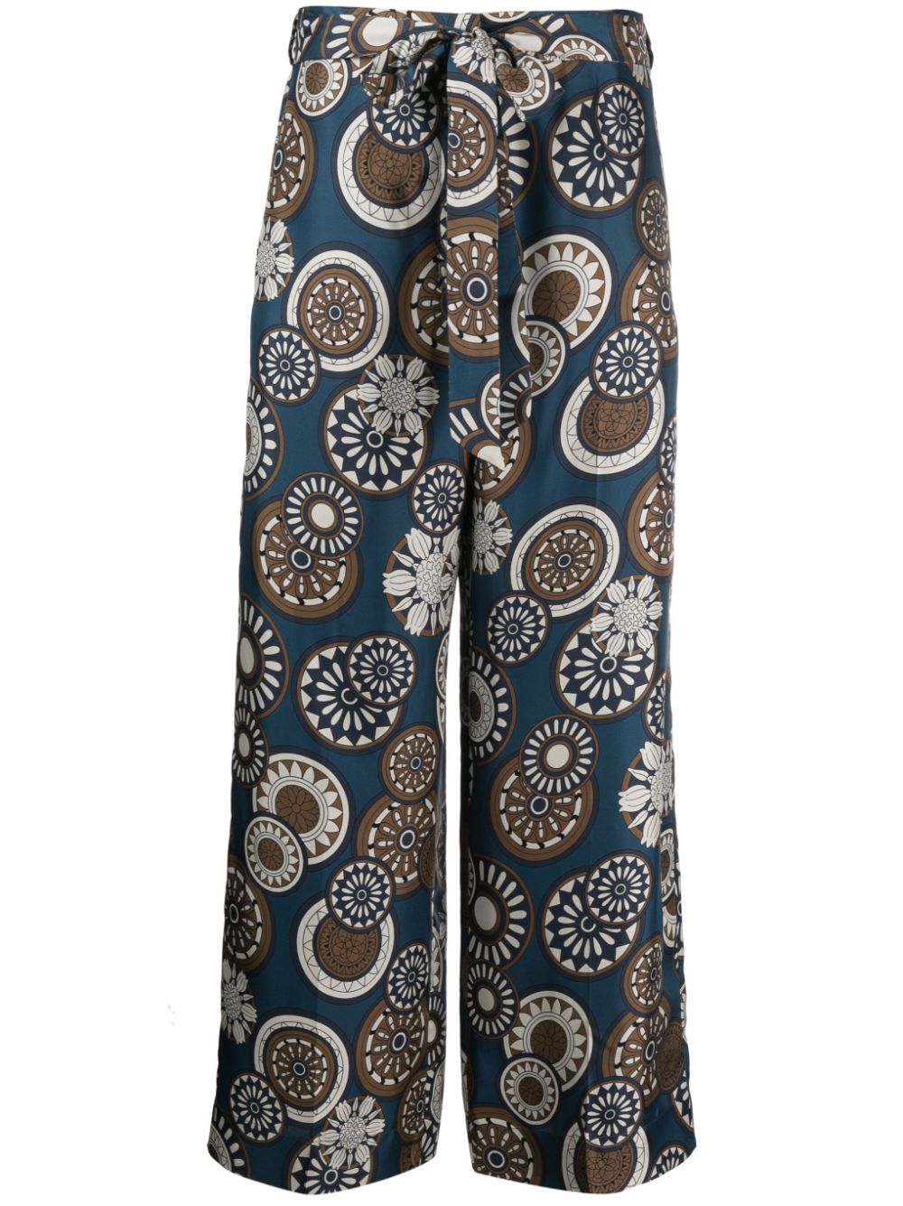 'S Max Mara graphic-print silk palazzo pants - Blue von 'S Max Mara