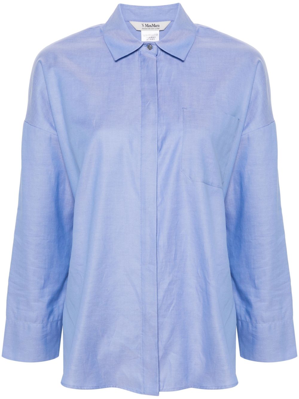 'S Max Mara logo-tag poplin shirt - Blue von 'S Max Mara