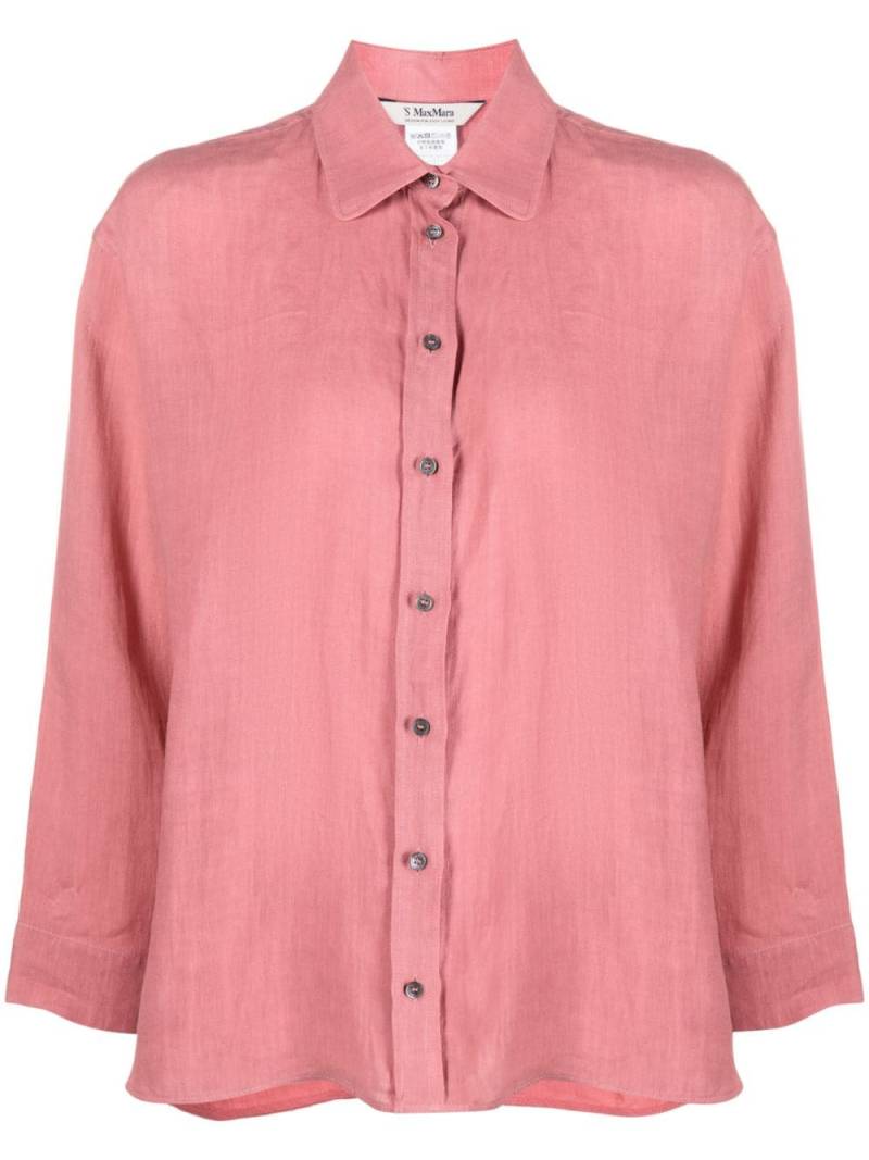 'S Max Mara long-sleeve linen shirt - Pink von 'S Max Mara