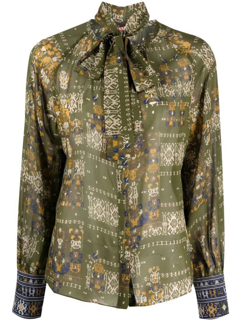 'S Max Mara neck tie abstract-print shirt - Green von 'S Max Mara