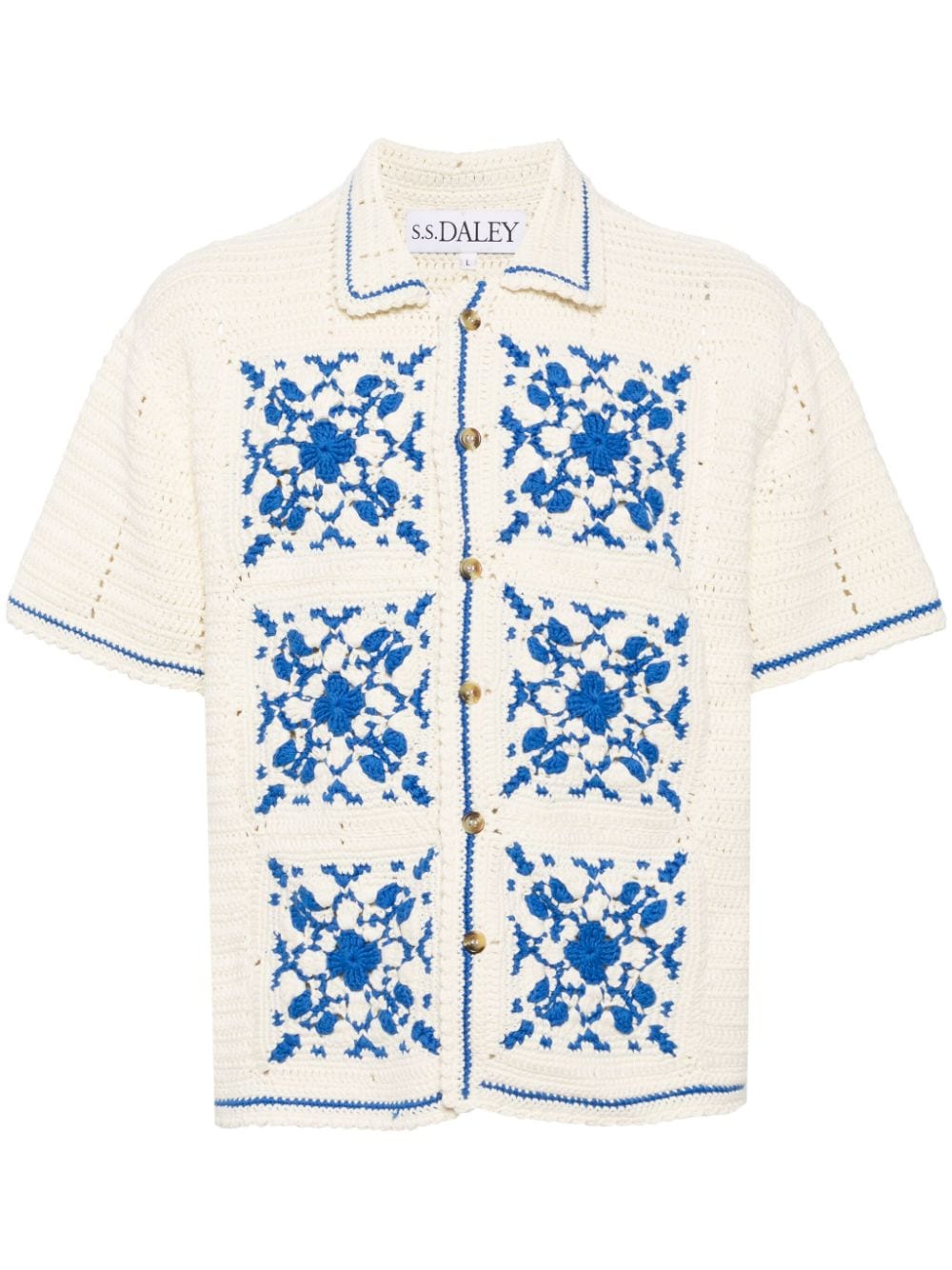 S.S.DALEY Abel crochet shirt - Neutrals von S.S.DALEY