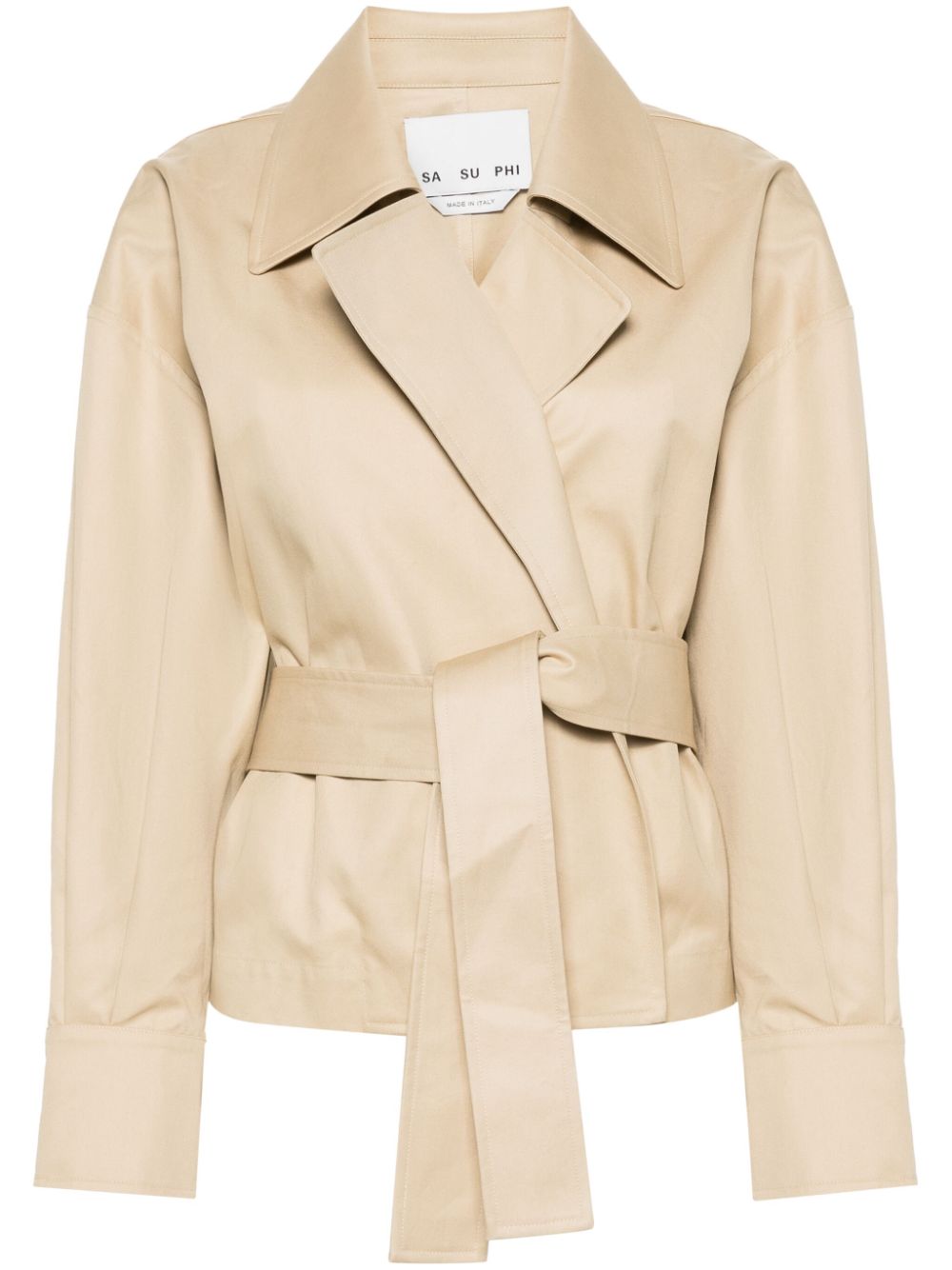 SA SU PHI belted cotton jacket - Neutrals von SA SU PHI