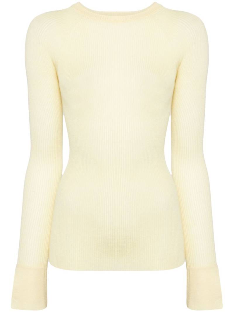 SA SU PHI crew-neck ribbed-knit jumper - Yellow von SA SU PHI