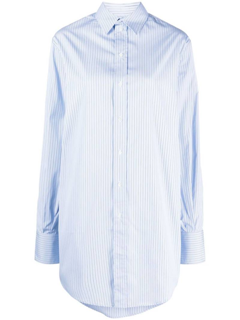 SA SU PHI long-length striped cotton shirt - Blue von SA SU PHI