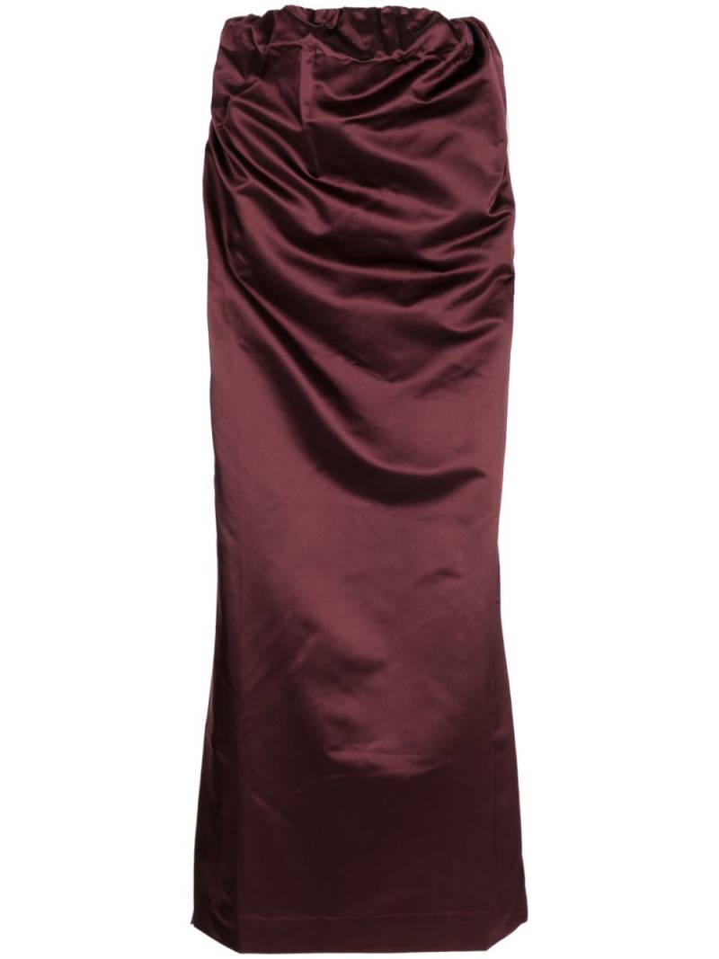 SA SU PHI satin-finish silk skirt - Red von SA SU PHI