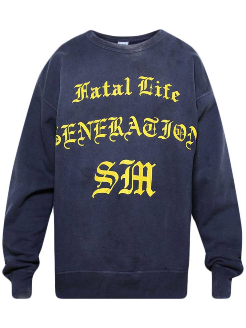 SAINT MXXXXXX Fatal Life crew-neck cotton sweatshirt - Blue von SAINT MXXXXXX