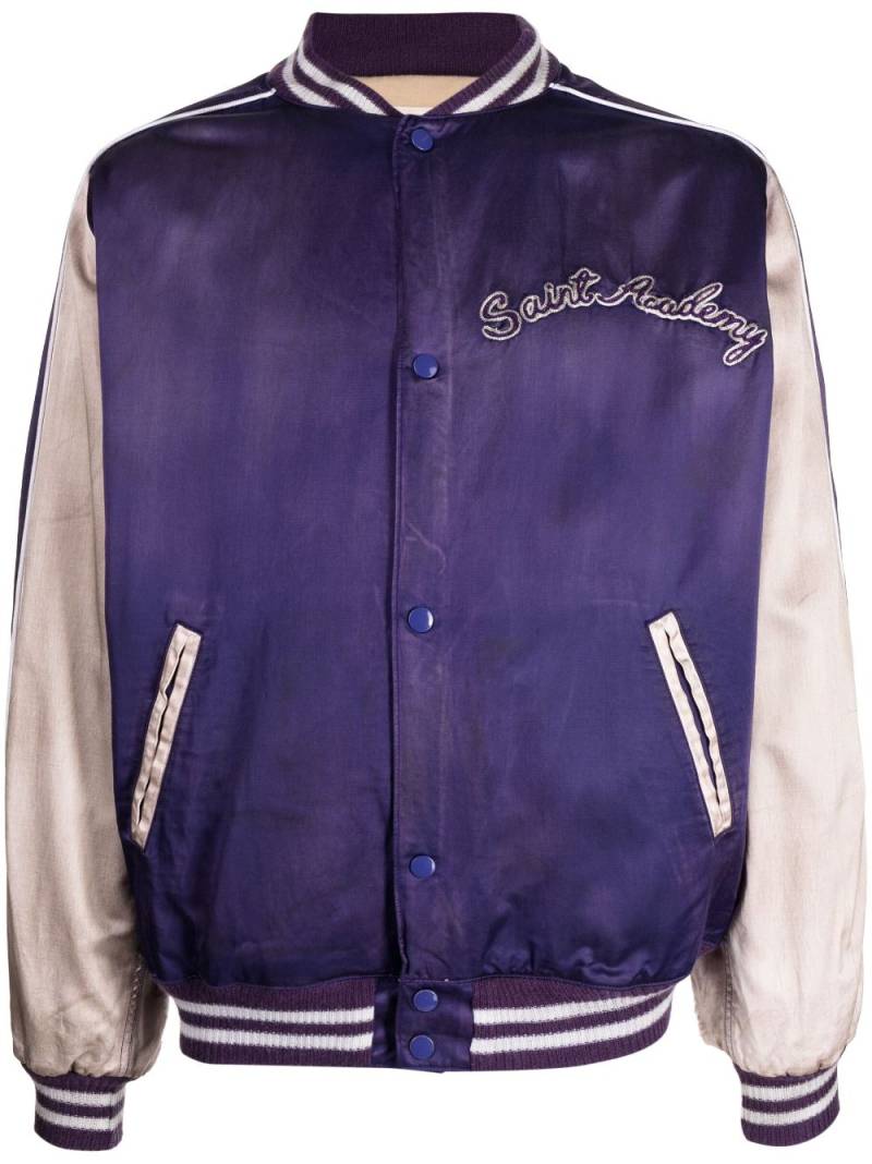 SAINT MXXXXXX logo-embroidered bomber jacket - Purple von SAINT MXXXXXX