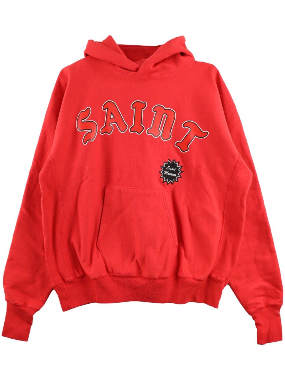 SAINT MXXXXXX logo-print cotton hoodie - Red von SAINT MXXXXXX