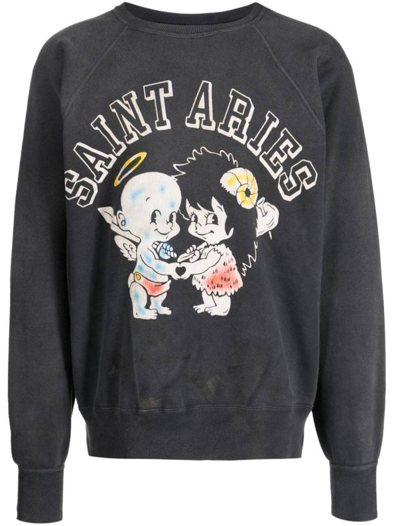 SAINT MXXXXXX logo-print cotton sweatshirt - Grey von SAINT MXXXXXX