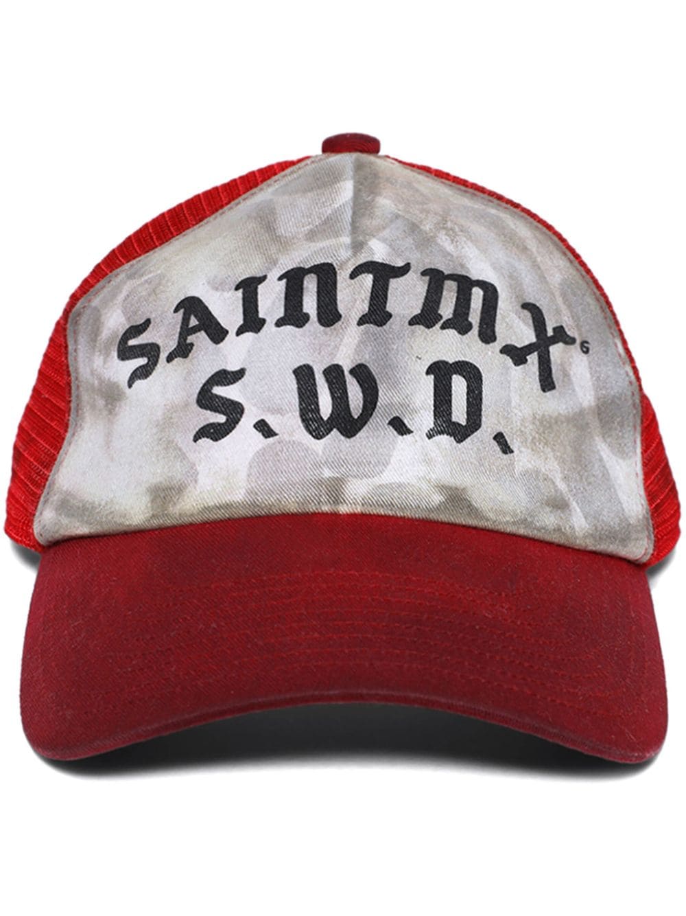 SAINT MXXXXXX logo-print distressed baseball cap - Red von SAINT MXXXXXX