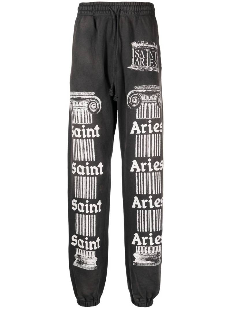 SAINT MXXXXXX slogan-print cotton track pants - Grey von SAINT MXXXXXX