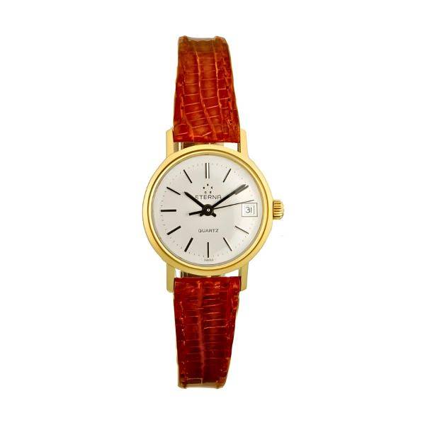 ETERNA® Retro Damen Golduhr Quartz, Lederband von _SALE