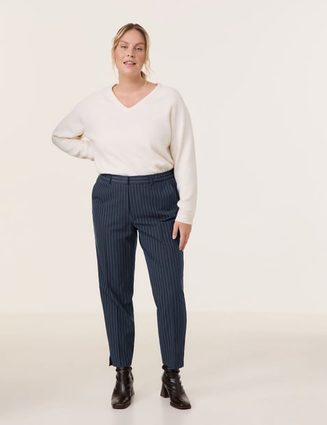 SAMOON Damen 7/8 Hose mit Nadelstreifen Greta Blau gestreift von SAMOON