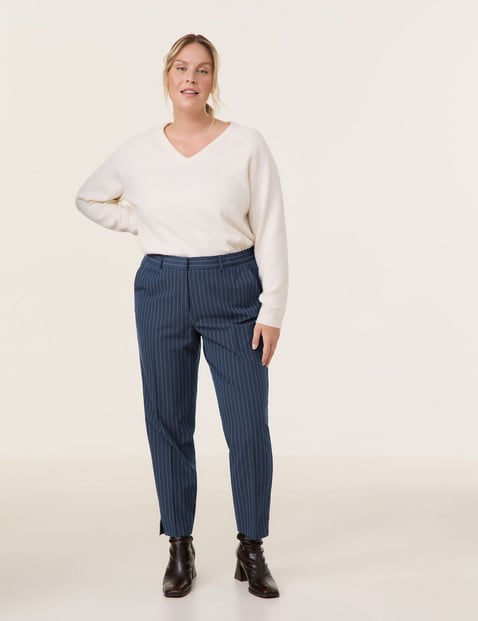 SAMOON Damen 7/8 Hose mit Nadelstreifen Greta Blau gestreift von SAMOON