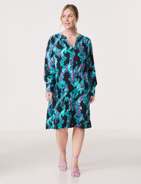 SAMOON Damen Ausgestelltes Printkleid Viskose Blau SAMOON Damen Ausgestelltes Printkleid Viskose Blau von SAMOON