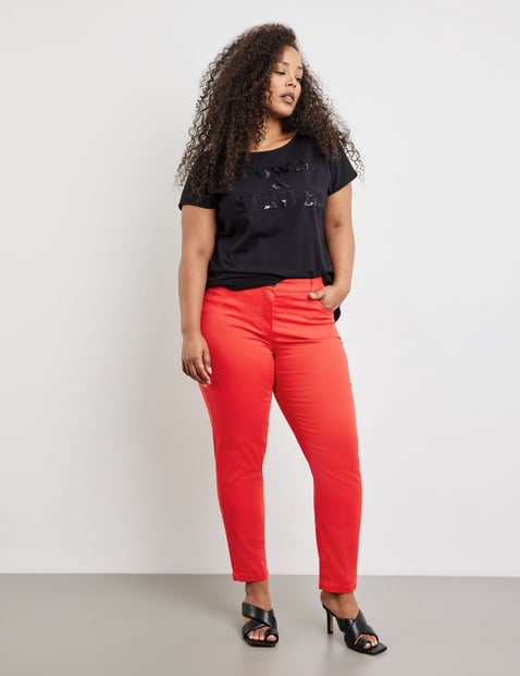 SAMOON Damen Elastische 7/8 Jeans Betty Baumwolle Rot von SAMOON