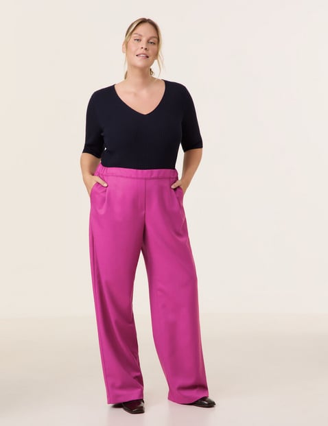 SAMOON Damen Elegante Hose mit weitem Bein Carlotta Pink von SAMOON