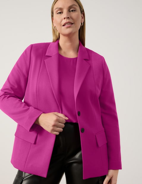 SAMOON Damen Eleganter Blazer 68cm Langarm Revers Pink von SAMOON