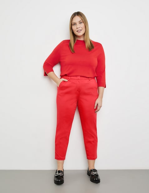 SAMOON Damen Gepflegte 7/8 Hose Greta Baumwolle Rot von SAMOON