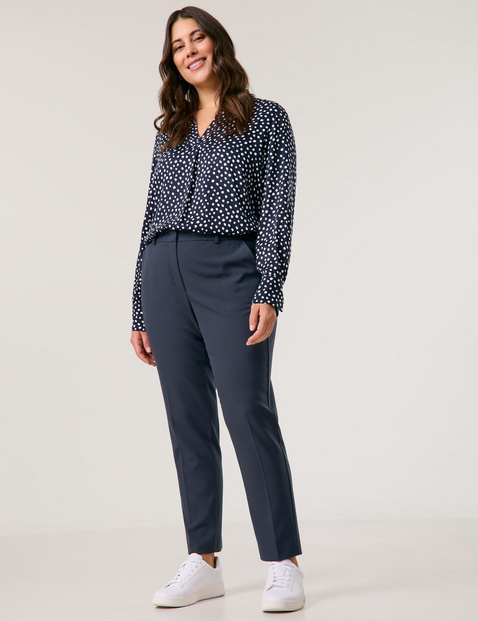 SAMOON Damen Gepflegte 7/8 Hose mit Bügelfalten Greta Normale Leibhöhe Blau SAMOON Damen Gepflegte 7/8 Hose mit Bügelfalten Greta Normale Leibhöhe Blau von SAMOON