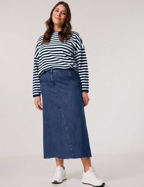 SAMOON Damen Jeansrock in Midilänge 85cm Baumwolle, Blau SAMOON Damen Jeansrock in Midilänge 85cm Baumwolle, Blau von SAMOON