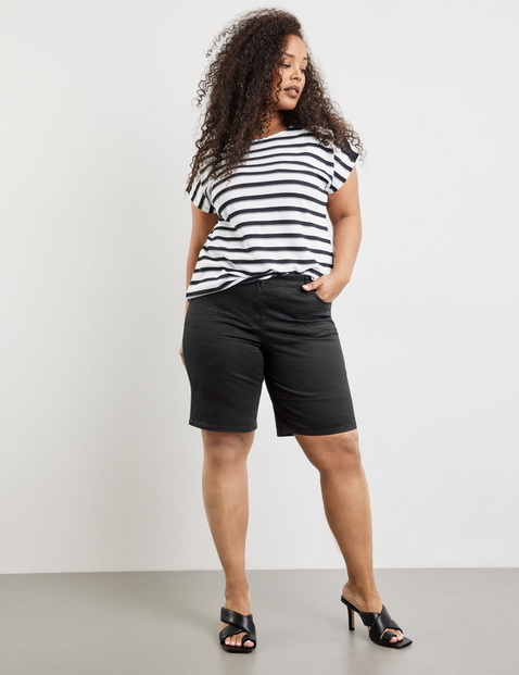 SAMOON Damen Shorts aus Baumwoll-Stretch Baumwolle Schwarz von SAMOON