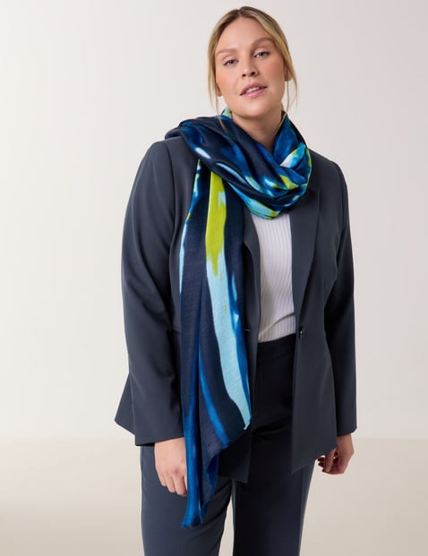 SAMOON Damen Weicher Schal mit Print 180cm Viskose, Blau gemustert von SAMOON