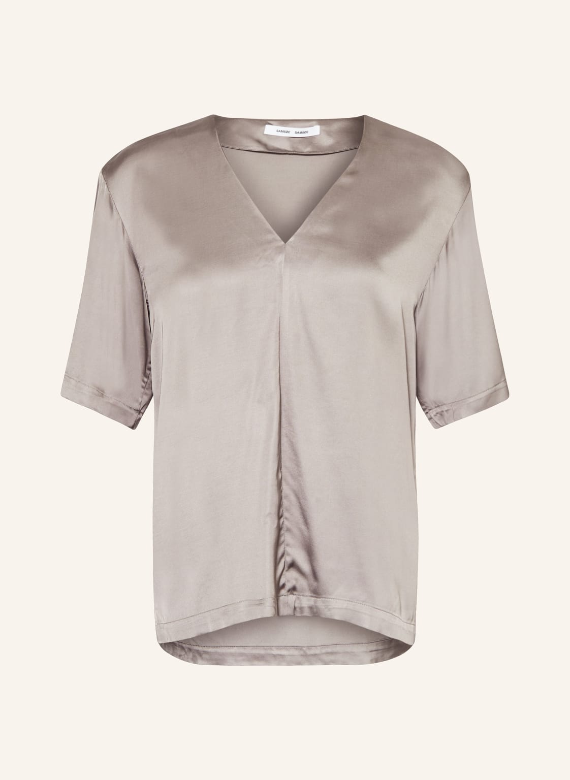 Samsøe  Samsøe Blusenshirt Samelina Aus Satin beige von SAMSØE  SAMSØE