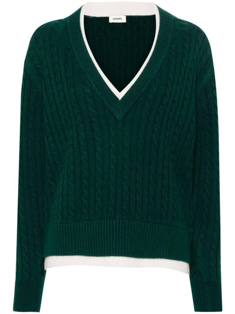 SANDRO Albus cable-knit jumper - Green von SANDRO