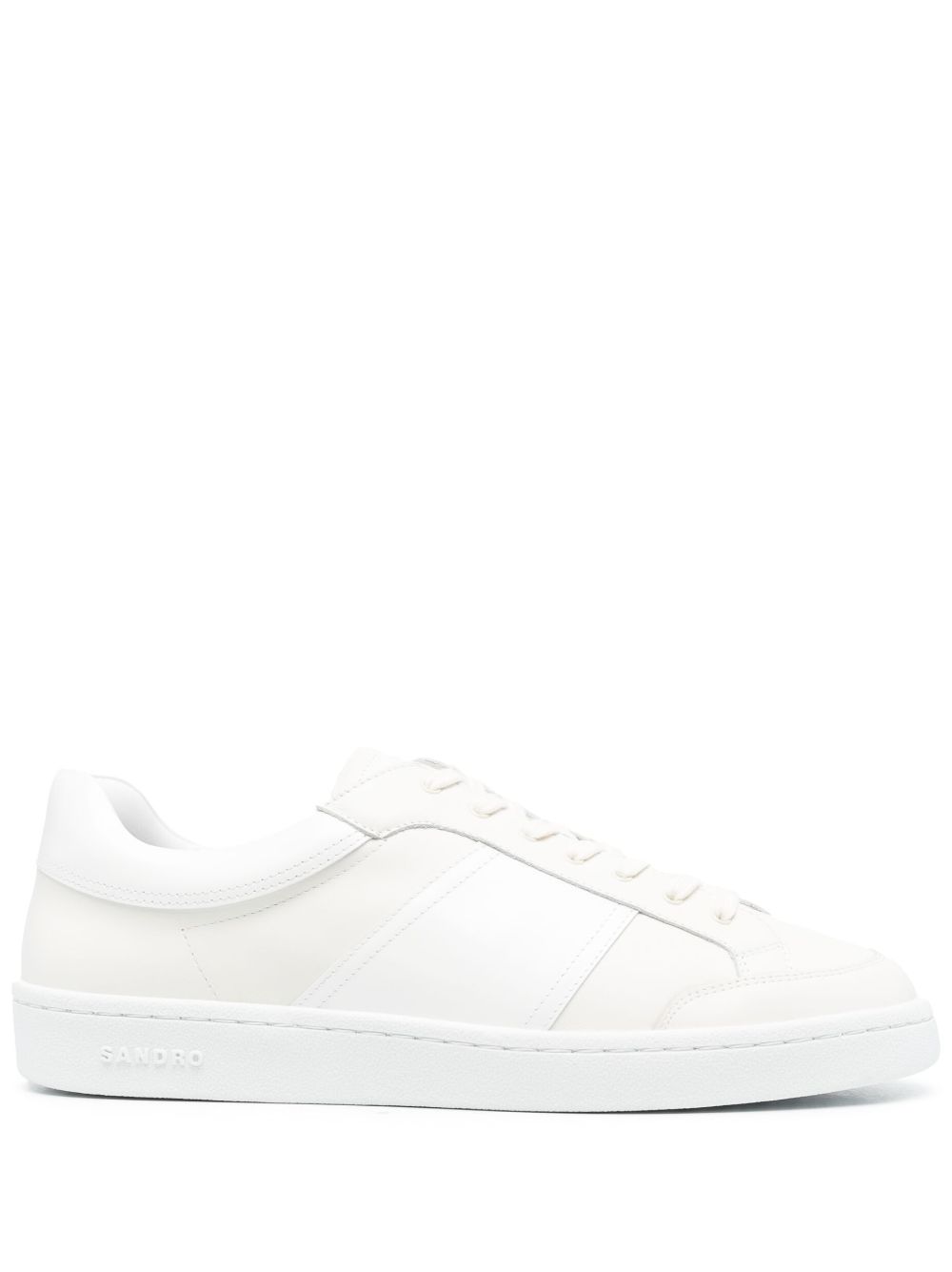 SANDRO H23 Retro leather low-top sneakers - White von SANDRO