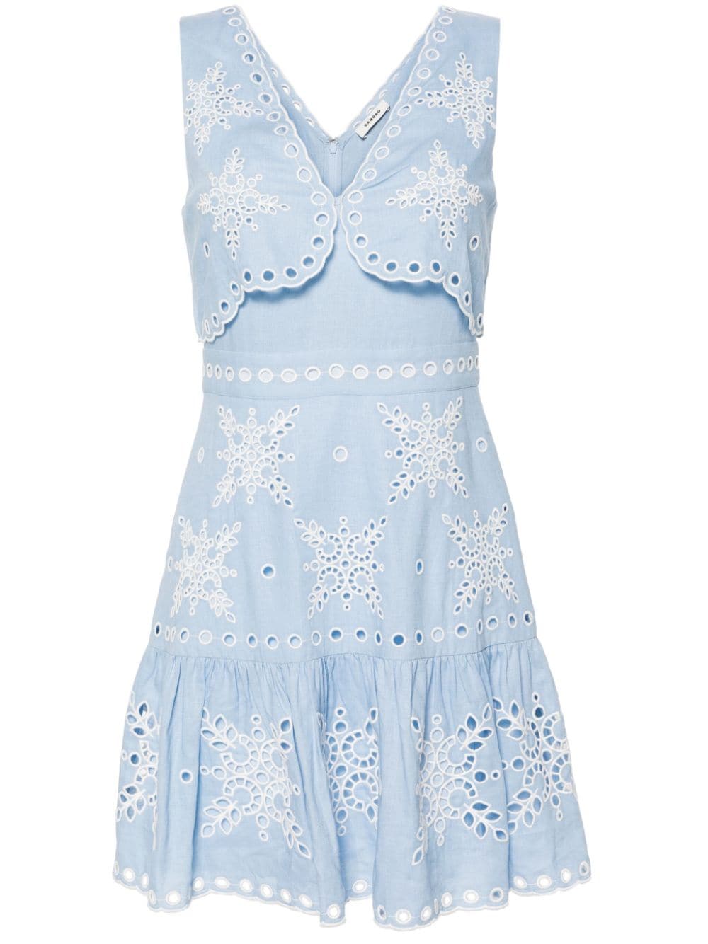 SANDRO Lio broderie-anglaise minidress - Blue von SANDRO