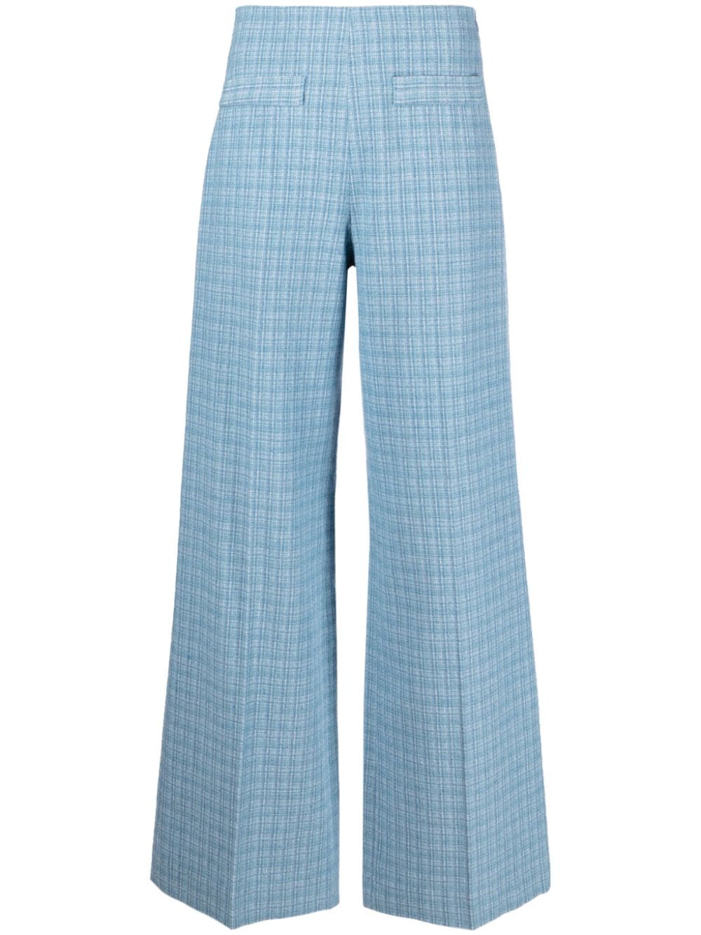 SANDRO Narsy checked wide-leg trousers - Blue von SANDRO