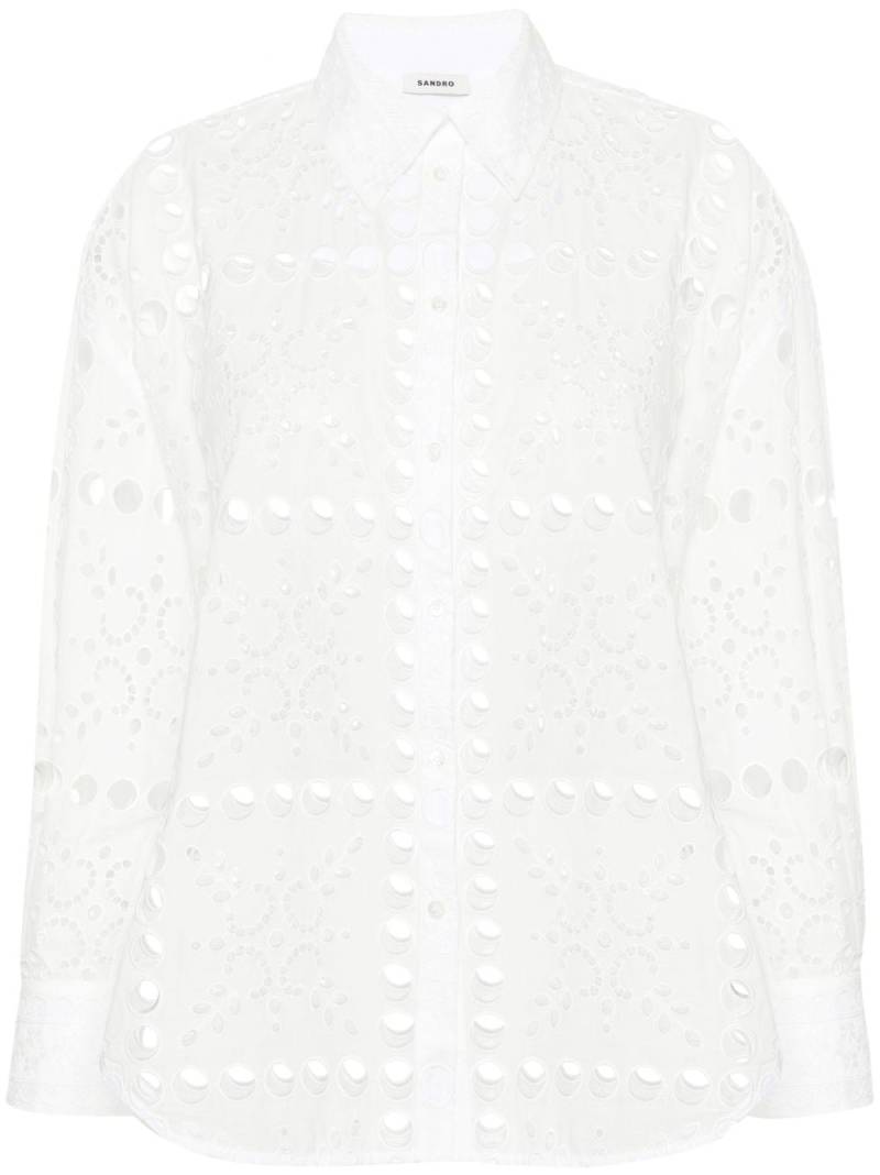 SANDRO Saar broderie-anglaise shirt - White von SANDRO